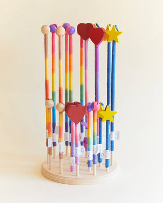 Star Silk & Wood Streamer - Wand for Pretend Play - Lindsey Paige