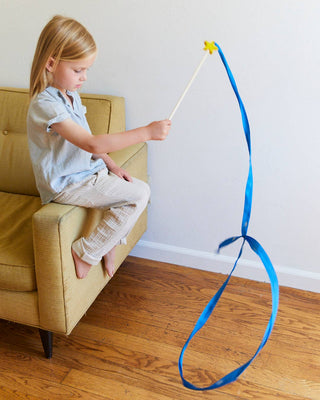 Star Silk & Wood Streamer - Wand for Pretend Play - Lindsey Paige