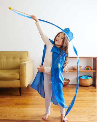 Star Silk & Wood Streamer - Wand for Pretend Play - Lindsey Paige