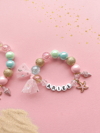 Starfish Seashell Beach Kids Custom Beaded Charm Bracelet: Child 6” - Lindsey Paige
