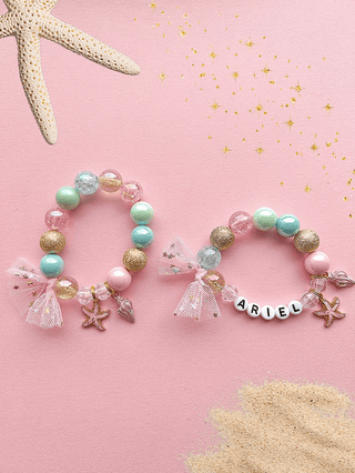 Starfish Seashell Beach Kids Custom Beaded Charm Bracelet: Child 6” - Lindsey Paige