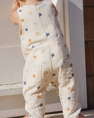 Starry Summer 100% Cotton Sleeveless Baby Jumpsuit - Natural - Lindsey Paige