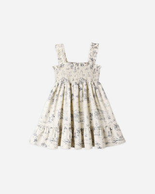 Sutton Girls Smocked Dress – Timeless Ocean Toile Print - Lindsey Paige
