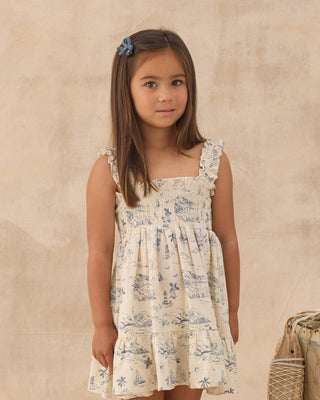 Sutton Girls Smocked Dress – Timeless Ocean Toile Print - Lindsey Paige