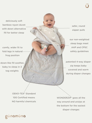 Ultra - Soft Bamboo Sleep Sack – Grace (1.0 TOG) - Lindsey Paige