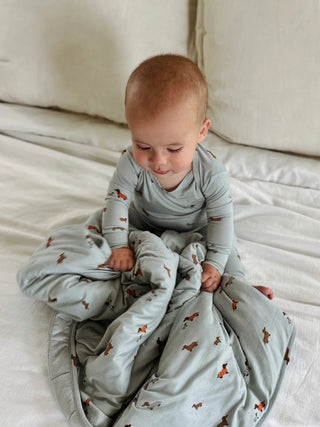 Ultra - Soft Cloud Baby Blanket – Woof Print (1.0 TOG) - Lindsey Paige