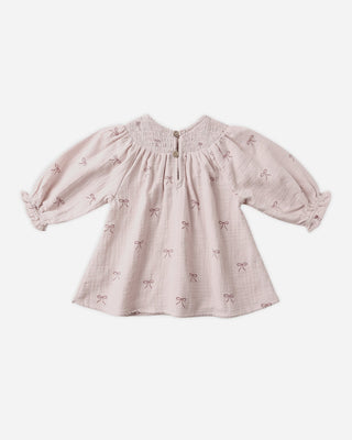 V Smocked Dress || Bows - Lindsey Paige