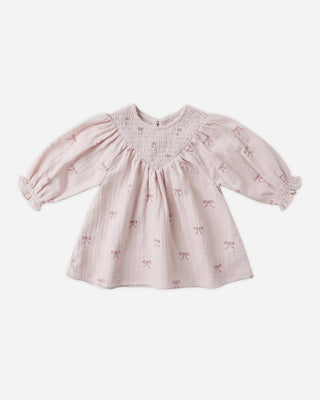 V Smocked Dress || Bows - Lindsey Paige