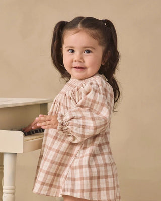 V Smocked Dress Rustic Plaid - Lindsey Paige