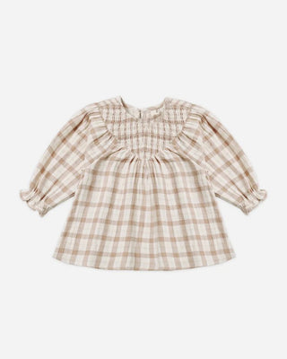 V Smocked Dress Rustic Plaid - Lindsey Paige