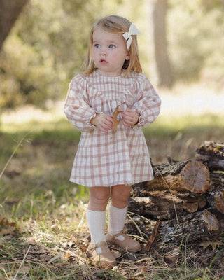 V Smocked Dress Rustic Plaid - Lindsey Paige