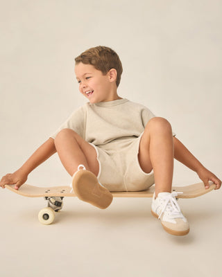 Ventura Kids' Raw Edge Shorts – Heathered Oatmeal - Lindsey Paige