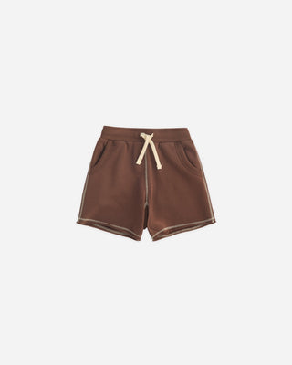 Ventura Raw Edge Kids Shorts - Chocolate Brown - Lindsey Paige