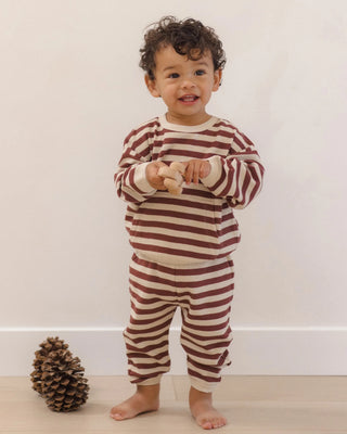 Waffle Slouch Set Black Cherry Stripe - Lindsey Paige