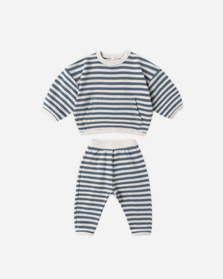 Waffle Slouch Set || Ocean Stripe - Lindsey Paige