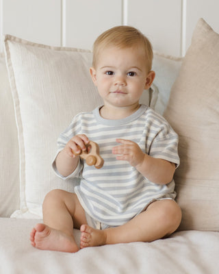 Waffle Tee + Short Set Sky Stripe - Lindsey Paige