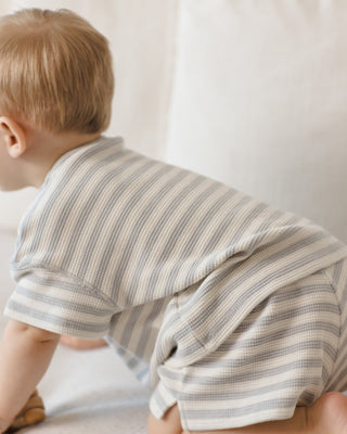 Waffle Tee + Short Set Sky Stripe - Lindsey Paige