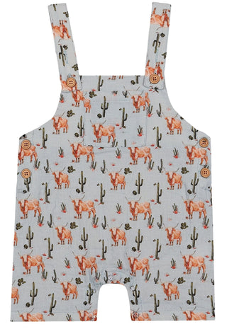 Wella Baby Cow Print Gauze Overalls & Tee Set — Western Summer Romper - Lindsey Paige
