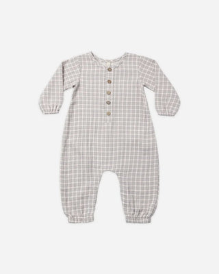 Woven Jumpsuit Blue Gingham - Lindsey Paige