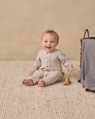 Woven Jumpsuit Blue Gingham - Lindsey Paige